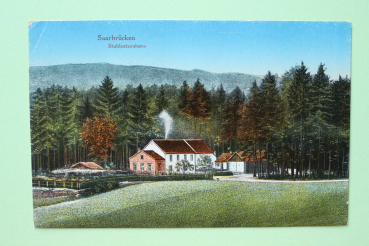 Postcard PC Saarbruecken Stuhlsatzenhaus 1919 Farm Restaurant Town architecture Saarland